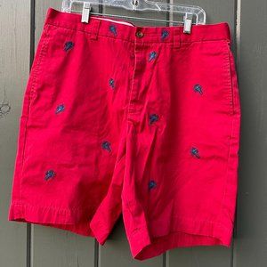 Brooks Brothers 346 Mens Size 36 Red Lobster Cotton Chino Shorts Flat Front